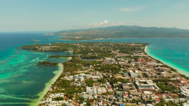 Τροπικό νησί με αμμώδη παραλία, Boracay, Φιλιππίνες — Αρχείο Βίντεο