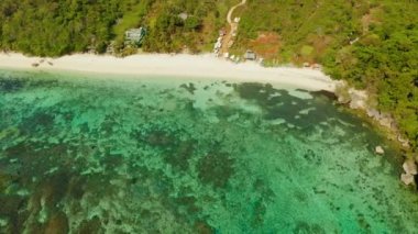 Beah ile birlikte Boracay, Filipinler 'de deniz manzarası.