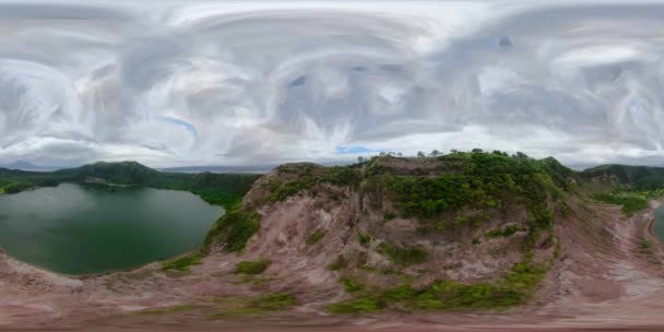 Cratere del lago al vulcano Taal. VR 360, Filippine. — Video Stock