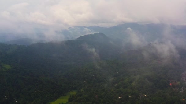 Vue aérienne du paysage montagneux au Sri Lanka. — Video