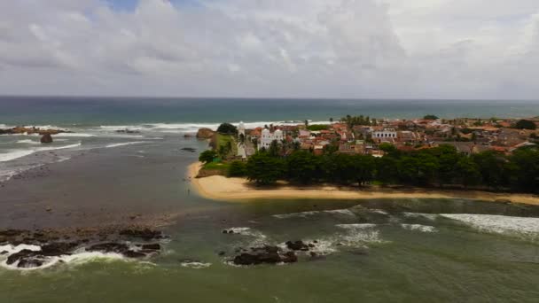 Aerial drone of Ancient fort in Galle, Sri Lanka. — Stok video