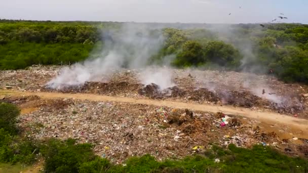 A garbage dump in Sri Lanka. — Stock Video