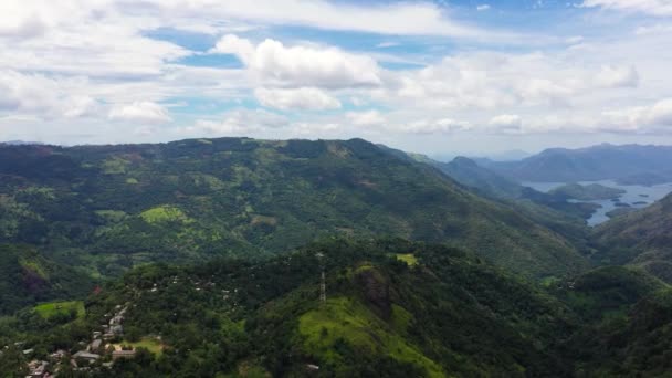 Top View Agricultural Land Mountains Green Forest Sri Lanka — Wideo stockowe