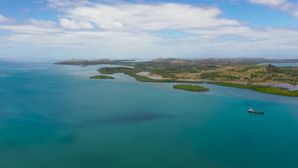 Vista Aérea Las Islas Tropicales Con Playas Mar Azul Contra — Vídeo de stock