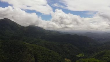 Aerial view of Mountains with rainforest and jungle. Sri Lanka.