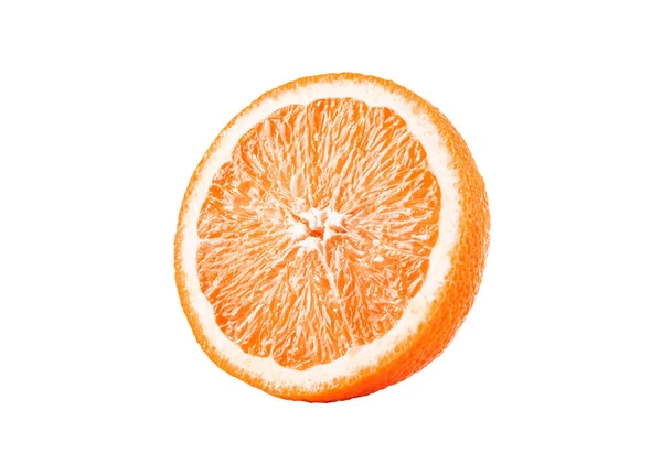 Macro foto de fatia de fruta laranja isolada no fundo branco Imagem De Stock