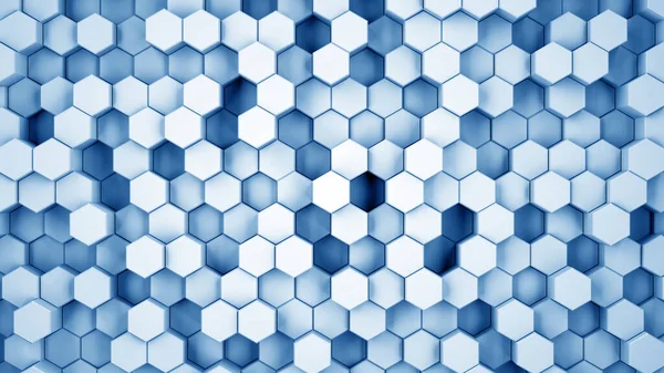 Abstrato azul hexagonal sci-fi honeycomb fundo geométrico. Renderização 3d Imagens Royalty-Free