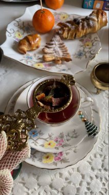 winter mood and elegant decorations for a cozy rest