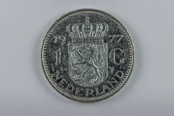Vorderseite Einer Ehemaligen Gulden Münze Aus Den Niederlanden — Stockfoto
