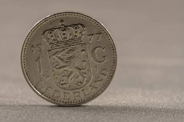 Voorzijde Van Een Voormalige Gulden Munt Uit Nederland — Stockfoto