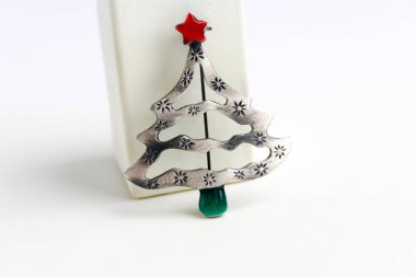 Yılbaşı Yılbaşı Gümüş Ağaç Oyuncakları Tatil Kırmızı Yıldız