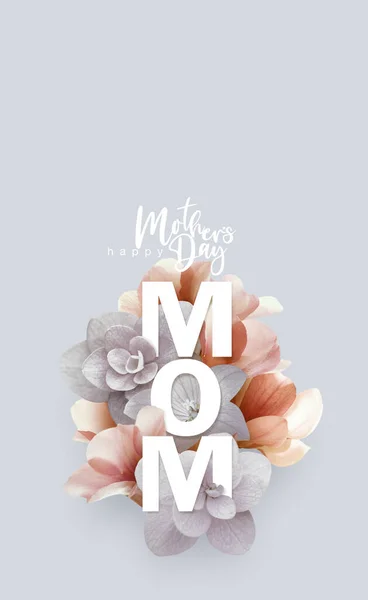 Szczęśliwego Dnia Matki Kaligrafia Kwiatami Tła Symbole Miłości Miejsca Kopiowania — Zdjęcie stockowe