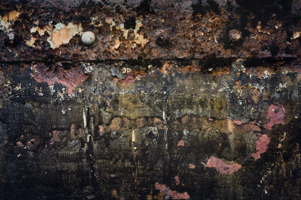 Vecchio Arrugginito Metallo Danneggiato Grunge Texture Del Vecchio Treno Colore — Foto Stock