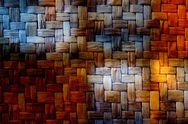 El yapımı geleneksel ve kuru dallarla Rattan hasır dokusu, hasır desenli arka plan.