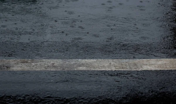 Rain Drops Surface Street Night Rainy Night City — Stock Photo, Image