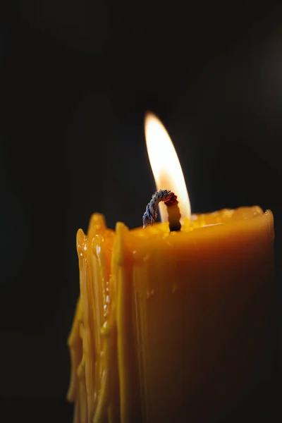 Candle Flame Chinese Shrine Close — Fotografia de Stock
