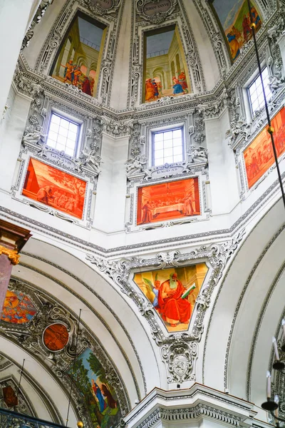 Salzburg Katedrális Vagy Salzburg Dom Barokk Római Katolikus Templom Fehér — Stock Fotó