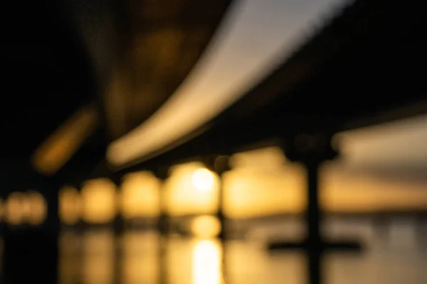 Abstract Blurs Leading Lines Bridge Sunrise — Φωτογραφία Αρχείου