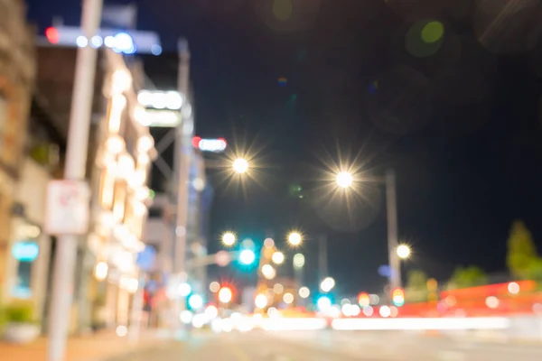 Urban Night Abstract City Lights Buildings Defocus Abstract Scene — Stockfoto