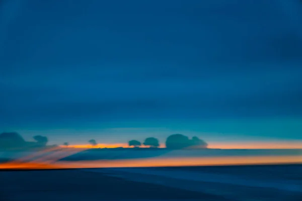 Imponerande Abstrakt Effekt Stranden Och Havet Lång Exponering Och Med — Stockfoto
