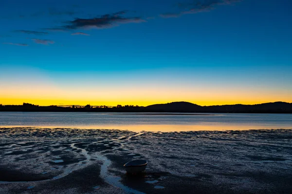 Sonnenaufgang Über Der Bucht Waimapu Mündung Tauranga Neuseeland — Stockfoto