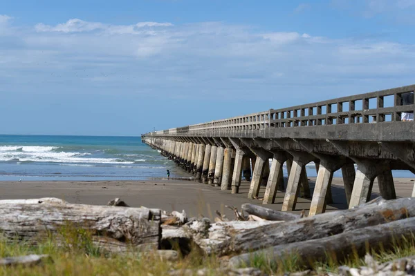 Tolaga Bay New Zealand February 2022 Historic Long Wharf Structure — Stock Photo, Image