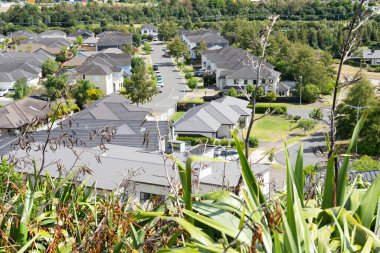 Tauranga 'daki Lakes bölgesinin çatıları..