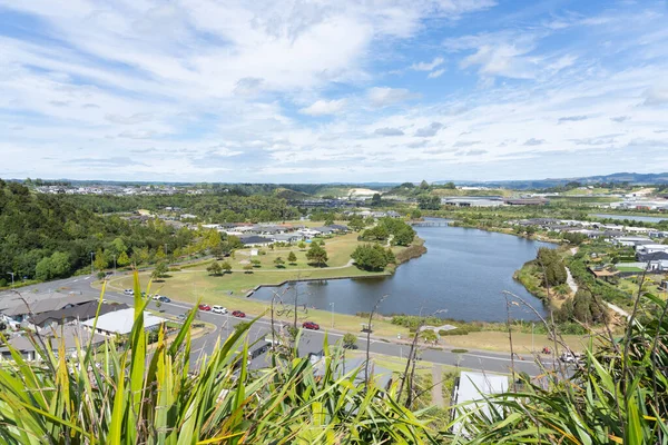 View Lake Taurikura Surrounding Area Residential Suburban District Tauranga New — Stock Photo, Image