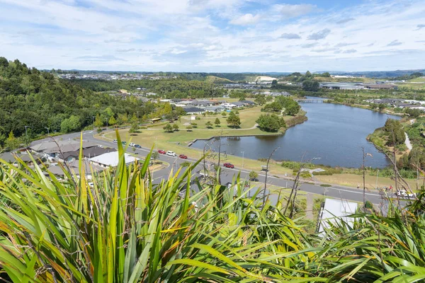 View Lake Taurikura Surrounding Area Residential Suburban District Tauranga New — Stock Photo, Image