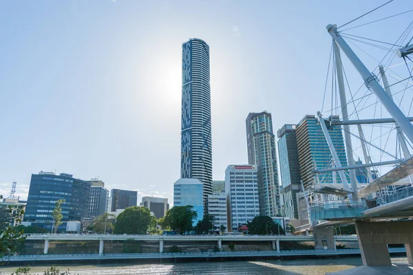 Brisbane Australia April 2016 Tallest City Building Obscures Sun Created — Stock Photo, Image