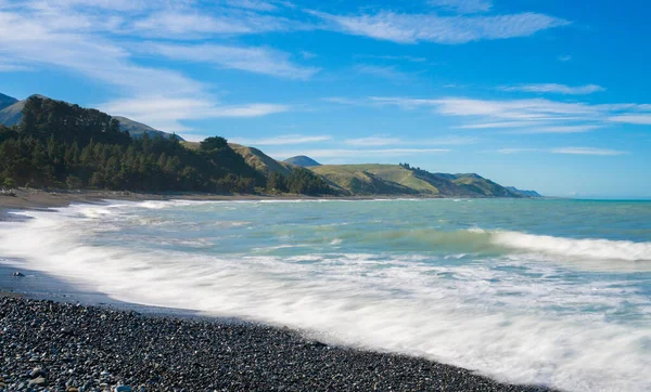 Stenig Strandlinje Kaikoura Kusten Östkusten Sydön Nya Zeeland — Stockfoto