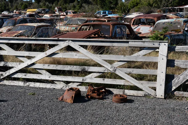 Horopito Neuseeland April 2022 Enorme Fahrzeugtrümmer Kleinen Dorf Horopito — Stockfoto