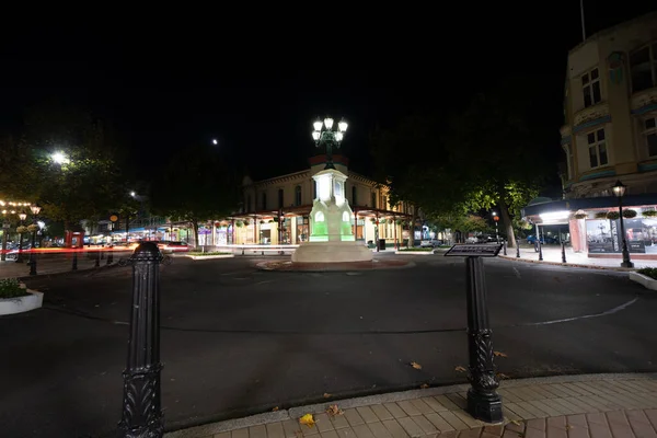 Whanganui Nueva Zelanda Abril 2022 Watt Memorial Fountain Centro Intersección —  Fotos de Stock