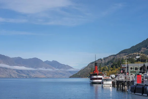 Queenstown Nya Zeeland April 2022 Lake Wakatipu Utsikt Ner Sjön — Stockfoto