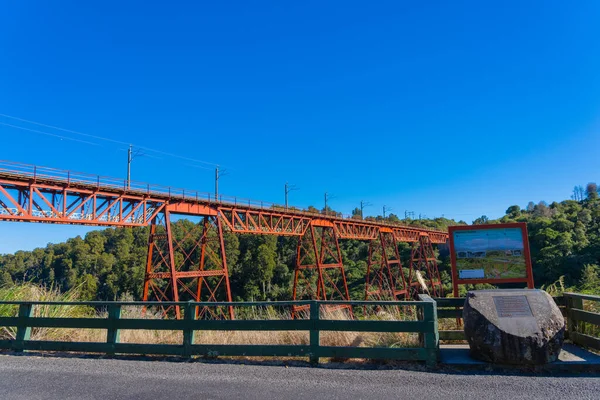 Nový Zéland Dubna 2022 Červená Struktura Makatote Viadukt Most Číslo — Stock fotografie