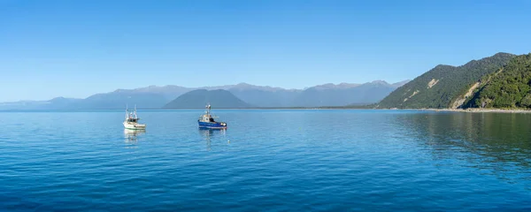 West Coast Mountains Panorama Surrounding Jackson Bay Westland New Zealand Royalty Free Stock Images