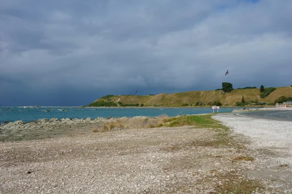 View across bay to Point kean Viewpoint at Kaikoura, New Zealand.