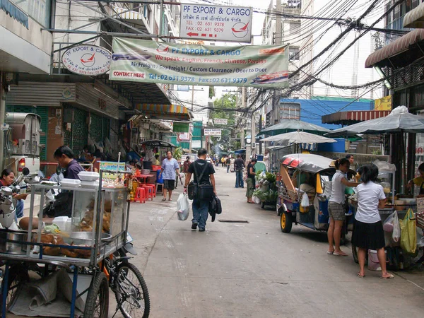 Bangkok Thailand August 2007 Typically Asian City Street Shops Street — Stock Fotó