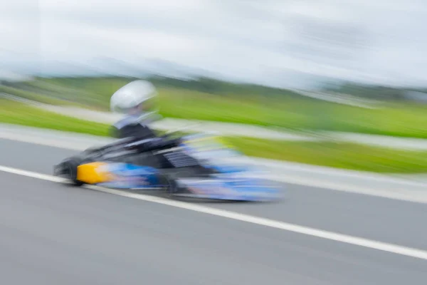 Auckland New Zealand December 2021 Blurred Motion Effect Kart Speeding — Zdjęcie stockowe