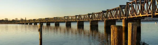 Panorama Tauranga Railway Bridge Downtown Matapihi — 图库照片