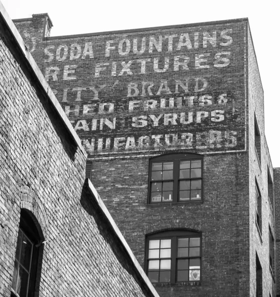 Seattle Usa July 2008 Historic Signage Painted Brick Exterior Wall — Foto de Stock