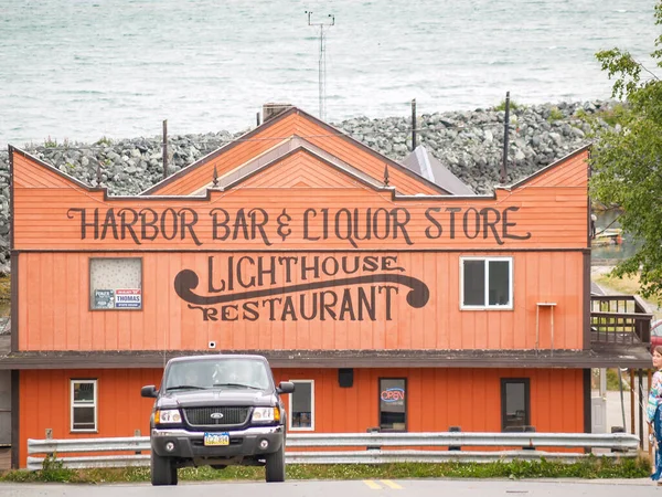 Haines Alaska Usa July 2008 Orange Color Facade End Street — стокове фото