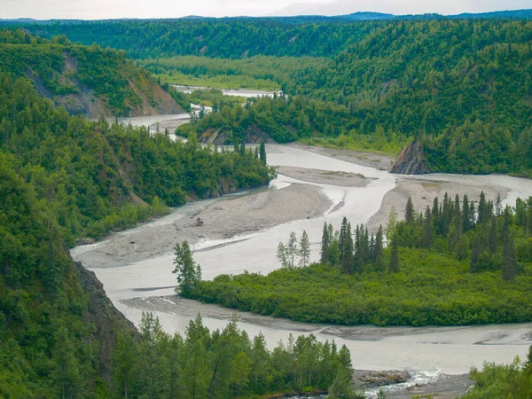 Savage Scenic river meandering through Alaskan wilderness
