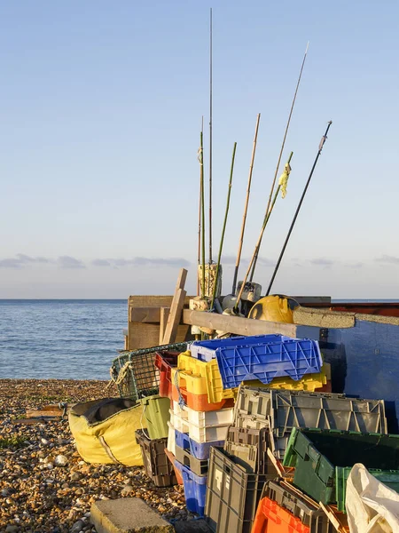 Aparatos Pesca Con Jaulas Carrozas Playa —  Fotos de Stock