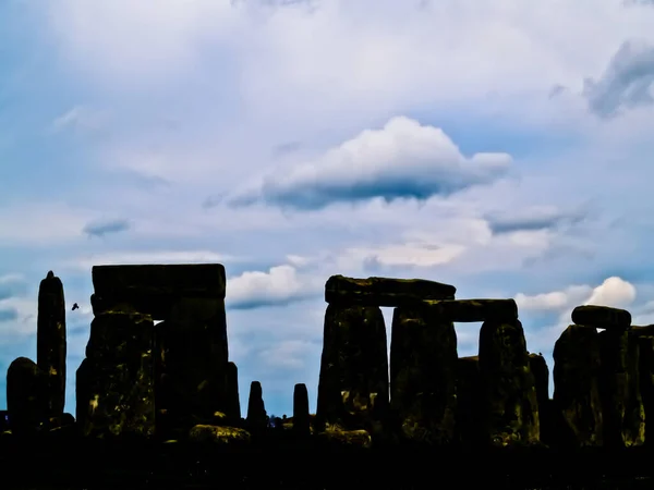 Stonehenge Silhueta Sob Céu Dramático Reino Unido — Fotografia de Stock