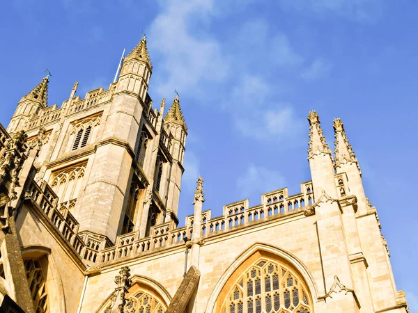 Bath Abbey Example Ornate Gothic Architectural Detail Wielka Brytania — Zdjęcie stockowe