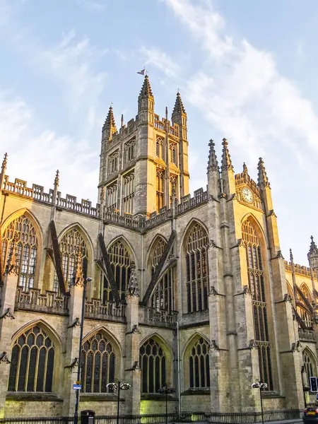 Bath Abbey Birleşik Krallık Taki Gotik Mimarinin Bir Örneğidir — Stok fotoğraf