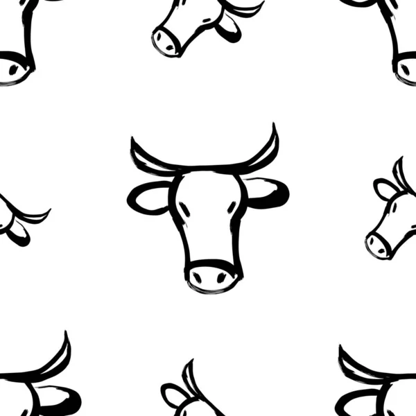 Ilustración Una Cabeza Toro Buey Sobre Fondo Blanco Símbolo Chino — Foto de Stock