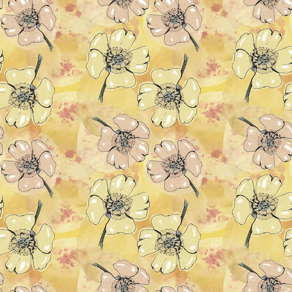 Flowers Spots Pattern Fabric Pattern Abstraction Pattern — Stock Photo, Image