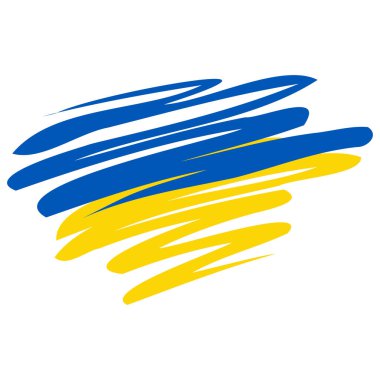 Ukrayna 'nın sembolleri. Barış güvercini ile mavi-sarı bayrak. Ukrayna' da savaş yok. Çizgileri olan soyut bayrak.